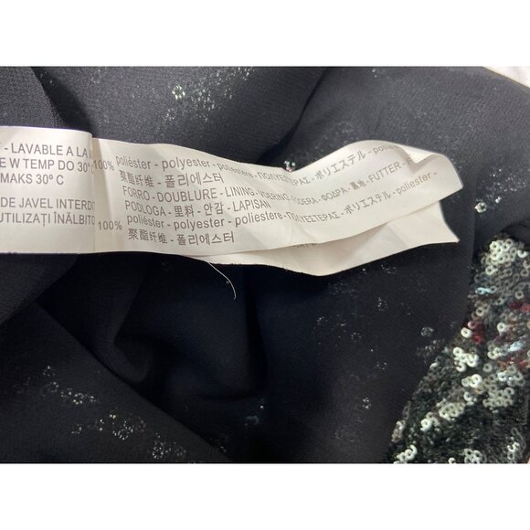 Zara Women's Black and Smoke Metallic Sequin Shift Dress Sz XS - Picture 5 of 6